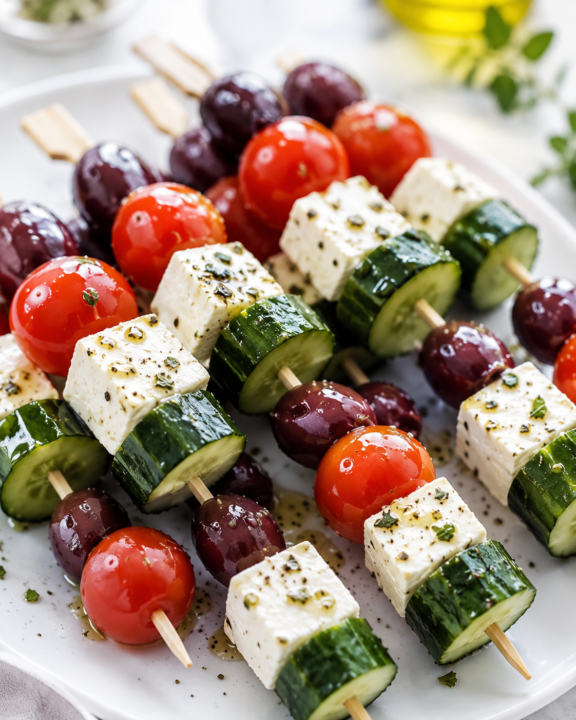 Easy Greek Salad Skewers